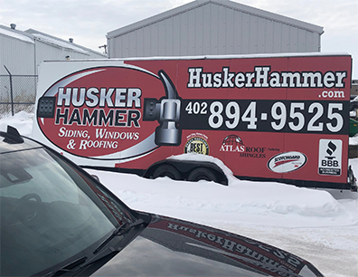 Husker Hammer trailer wrap