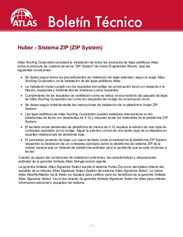 Aprobacion del sistema ZIP - (ZIP System Approval)