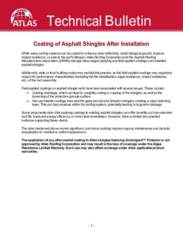 Coating of Asphalt Shingles