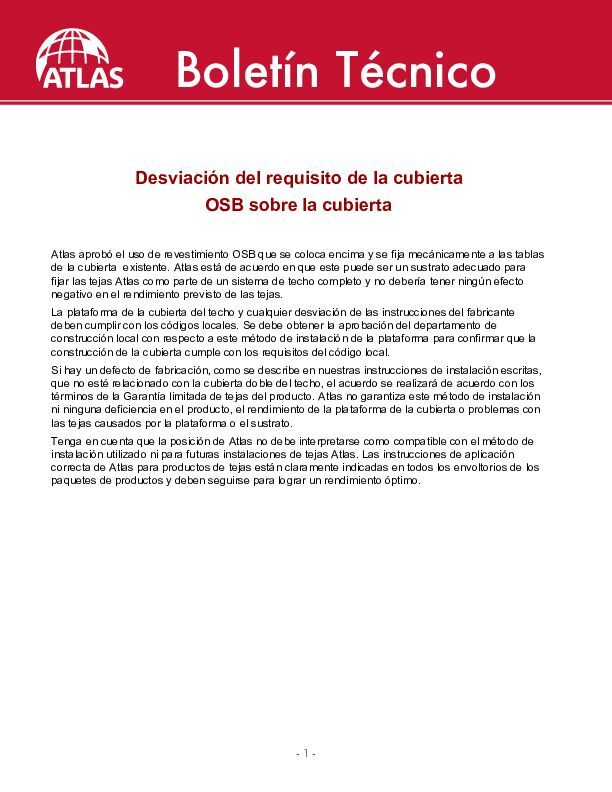 Desviación del requisito de la plataforma de la cubierta OSB sobre la cubierta - (Decking Deviation OSB Over Deck Boards)