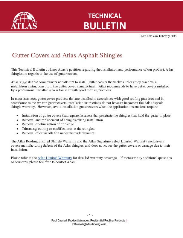 Gutter Covers and Atlas Asphalt Shingles